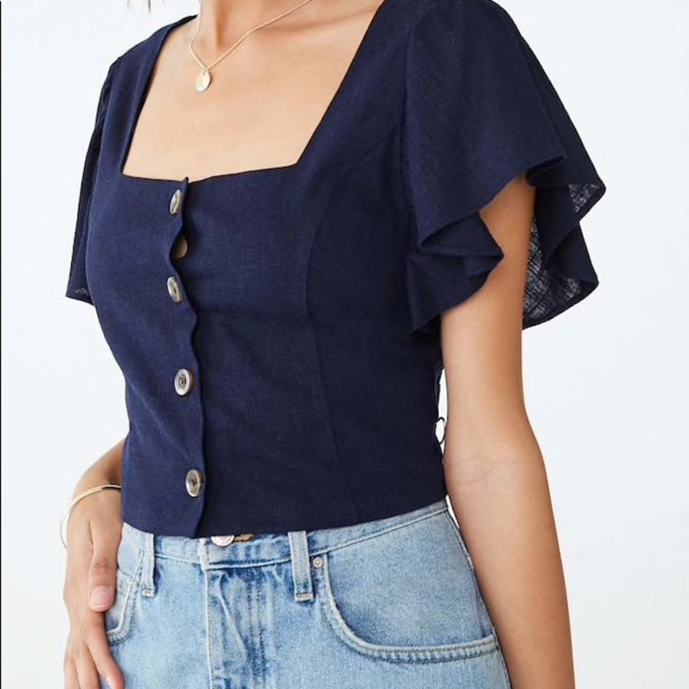 Butterfly Sleeve Crop Top